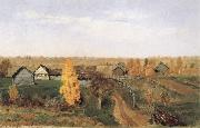 Levitan, Isaak Golden Autumn-village and small town oil on canvas